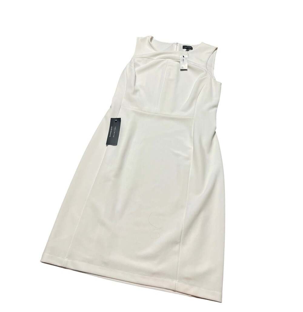 The Limited White Sleeveless Piped Sheath Dress